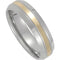 Titanium and 14k Yellow Gold Inlay 6mm Comfort Fit Band, Size 9.5