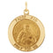 Rhodium Plated 14k Yellow Gold Round St. Padre Pio Medal (18.5 MM)