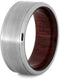 Brushed Titanium 8mm Comfort-Fit Bloodwood Band, Size 6