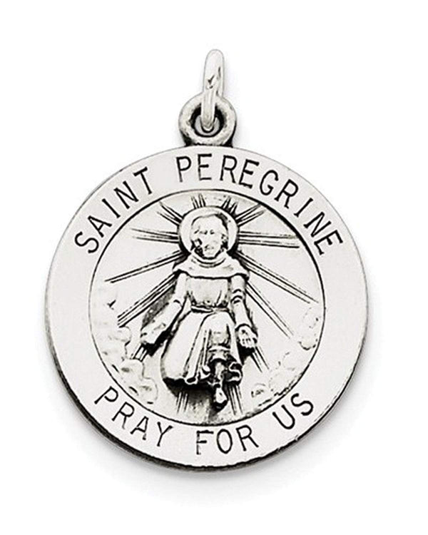 Sterling Silver St. Peregrine Medal (28X20MM)