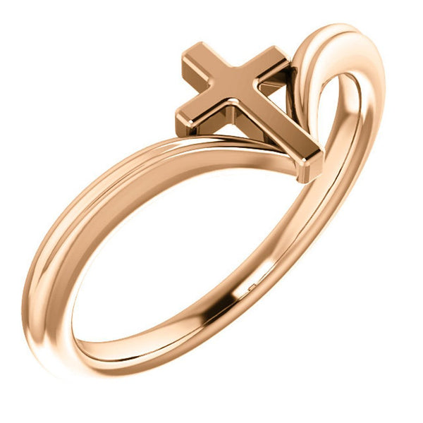 Petite Cross 14k Rose Gold Ring