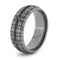 Engraved Graphic Line Pattern 7mm Comfort-Fit Domed Wedding Band, Size 10