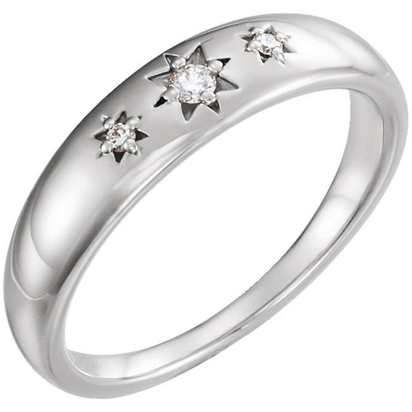 Diamond Starburst Ring, Sterling Silver (.05 Ctw, G-H Color, I1 Clarity), Size 6.75