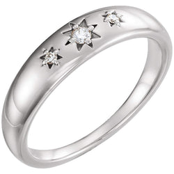 Diamond Starburst Ring, Sterling Silver (.05 Ctw, G-H Color, I1 Clarity), Size 7