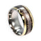 Gibeon Meteorite, Deer Antler 9mm Comfort Fit Titanium Band