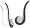 Black and White CZ Music Note Rhodium Plated Sterling Silver Ear Crawler Earrings