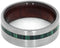 Synthetic Green Malachite, Matte Titanium 8mm Comfort-Fit Bloodwood Wedding Band, Size 8.5