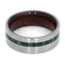 Synthetic Green Malachite, Matte Titanium 8mm Comfort-Fit Bloodwood Wedding Band