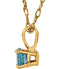 Children's Swiss Blue Topaz Birthstone 14k Yellow Gold Pendant Necklace, 14"