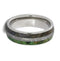 Gibeon Meteorite, Dinosaur Bone, Green Box Elder Wood 7mm Comfort-Fit Titanium Band