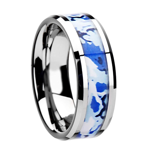 Arctic Camo 8mm Comfort-Fit Tungsten Band