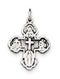 Sterling Silver Antiqued Mini 4-Way Cross Medal Pendant