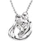 Ave 369 'Embraced by the Heart' Rhodium Plate Sterling Silver Family Pendant Necklace,18"