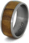 Inlaid Turquoise Cross, Olive Wood 8mm Comfort-Fit Matte Titanium Band, Size 15.25