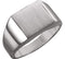 Men's Brushed Signet Semi-Polished 18k X1 White Gold Ring (16mm) Size 6