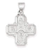 Ave 369 14k White Gold Four Way Medal Pendant(22X18MM)