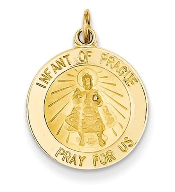 14k Yellow Gold Infant of Prague Medal Charm (20X15MM)