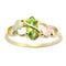 Marquise Peridot Slim Profile Ring, 10k Yellow Gold, 12k Green and Rose Gold Black Hills Gold Motif