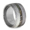 Deer Antler, Gibeon Meteorite, Camouflage 12mm Comfort Fit Titanium Band