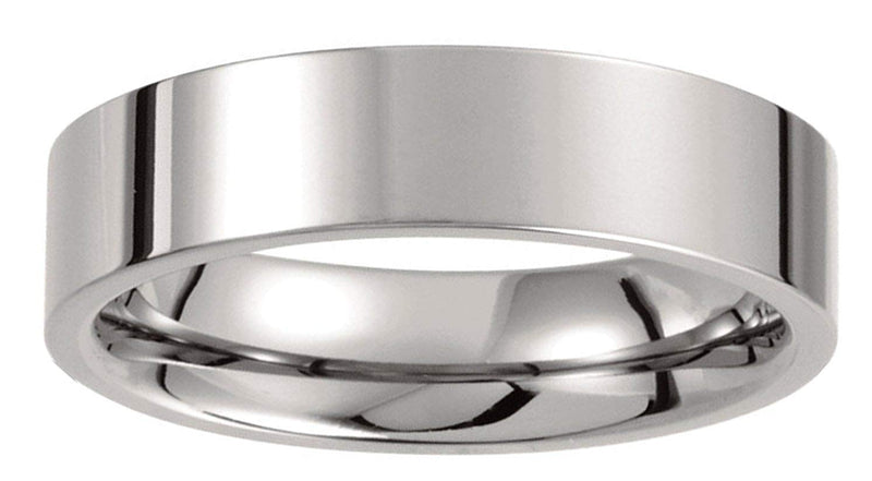 Titanium 6mm Comfort Fit Flat Band, Size 10.5