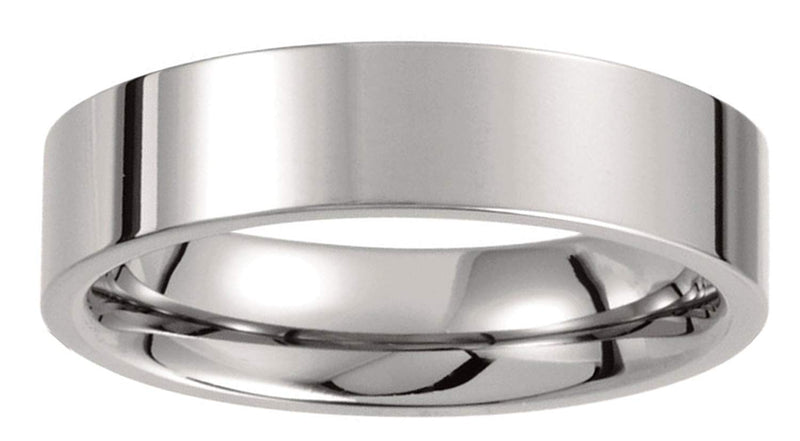 Titanium 6mm Comfort Fit Flat Band, Size 8.5