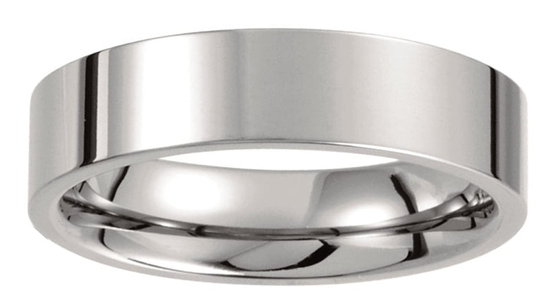 Titanium 6mm Comfort Fit Flat Band, Size 12