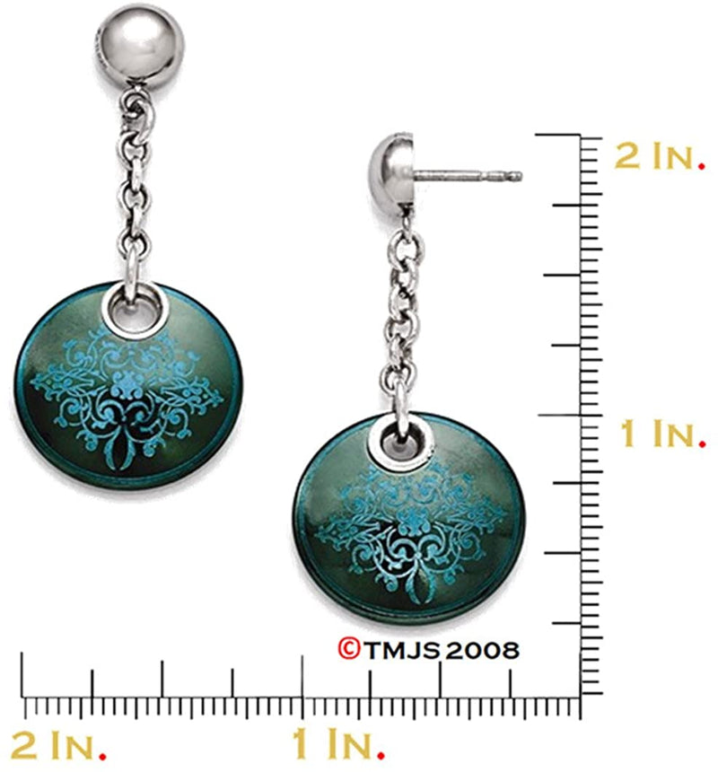 Rain Collection Black Ti, Sterling Silver Anodized Teal Dangle Earrings