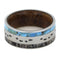 Antler, Turquoise, Mesquite Wood, Bear Tracks Engraving 9mm Comfort-Fit Titanium Band