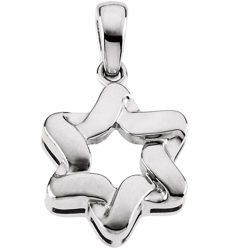 Sterling Silver Star of David Pendant (23x17.5 MM)