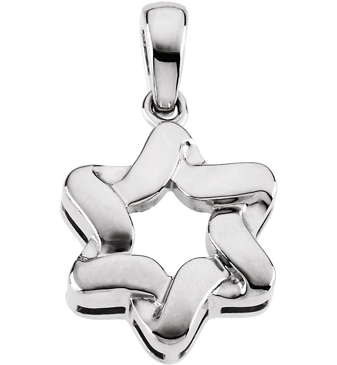 Star of David 14k White Gold Pendant (Made in Holy Land)