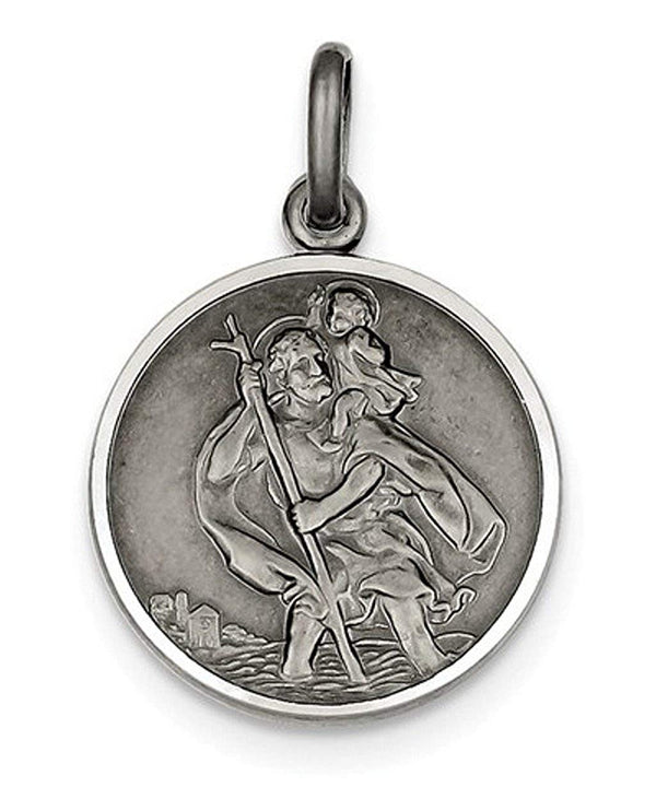 Sterling Silver St. Christopher Medal (32X22MM)