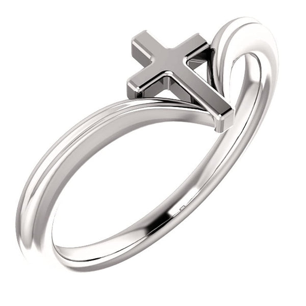 Petite Cross Sterling Silver Ring, Size 5.25