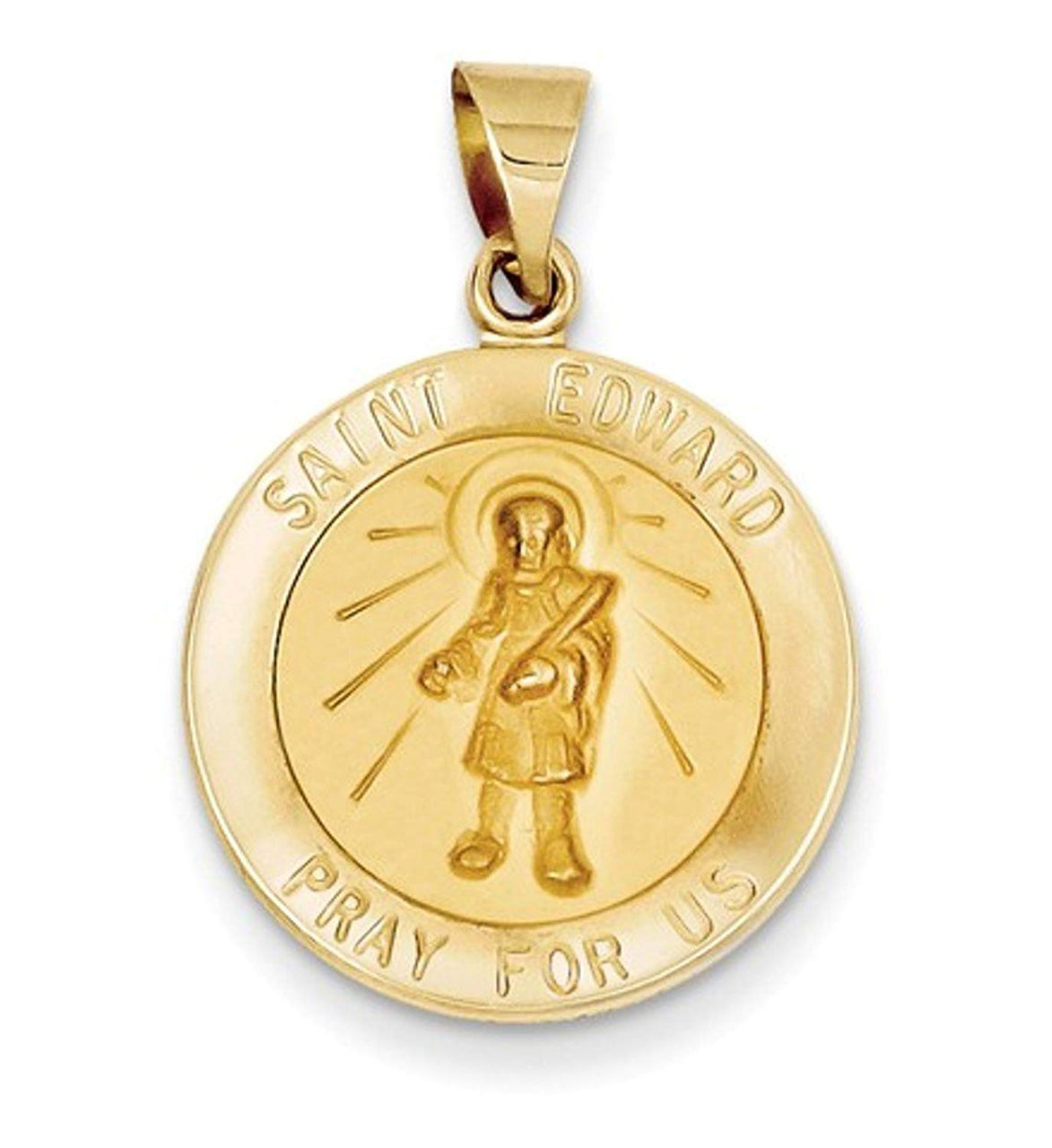 14k Yellow Gold St. Edward Medal Pendant (21X19MM)