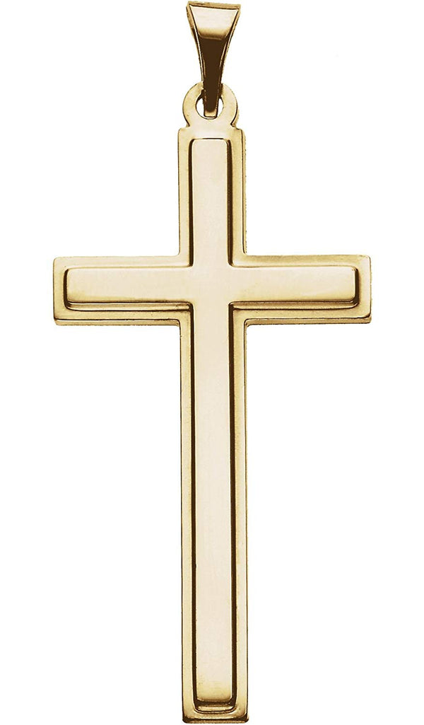 Inlay Cross 14k Yellow Gold Pendant (31.50X17.00 MM)