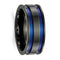 Edward Mirell Black Titanium Grooved Blue Anodized 8.5mm Band