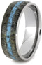 Turquoise, Deer Antler 8mm Comfort-Fit Titanium Wedding Band, Size 5