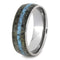 Turquoise, Deer Antler 8mm Comfort-Fit Titanium Wedding Band