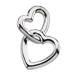 Double Heart Pendant, Sterling Silver