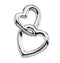 Double Heart Pendant, Rhodium-Plated 14k White Gold