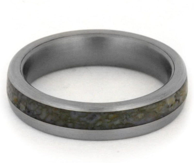 Dinosaur Bone 4mm Comfort-Fit Brushed Titanium Band