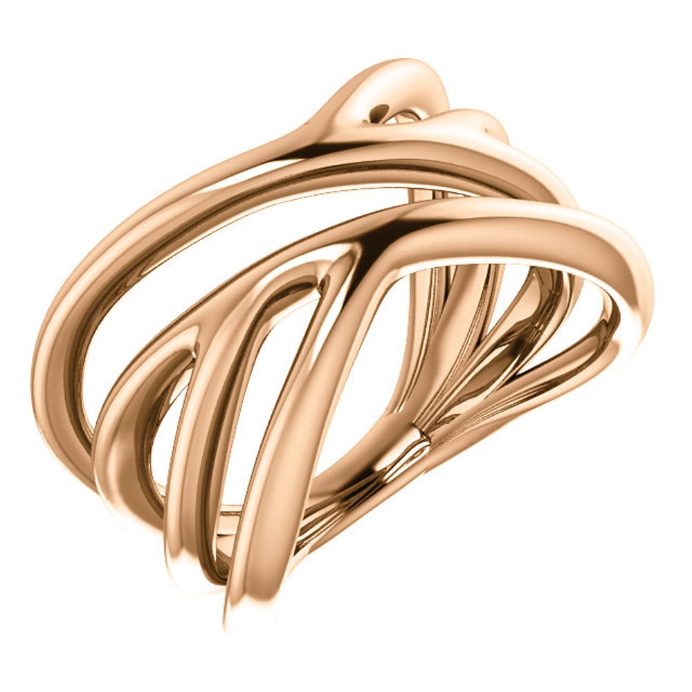 Negative Space Ring, 14k Rose Gold, Size 6