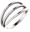 3 Row Negative Space Ring, Rhodium-Plated 14k White Gold