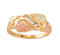 Ave 369 4-Stone Diamond and Grape Leaf Ring, 10k Yellow Gold, 12k Pink and Green Gold Black Hills Gold Motif (.08 Ctw)