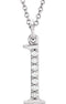 Diamond Initial 'L' Lowercase Letter Rhodium-Plate 14k White Gold Pendant Necklace, 16" (.04 Ctw GH, I1)