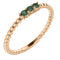 Alexandrite Beaded Ring, 14k Rose Gold, Size 7