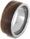 Princess Cut Ruby, Black Ash Burl, Dalmata Wood 9mm Comfort-Fit Titanium Band, Size 11.25