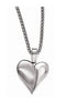 Edward Mirell Titanium Heart with Sterling Silver Pendant Necklace, 16"-18"