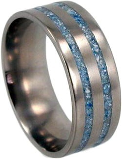 Turquoise Spectacular 10mm Comfort-Fit Brushed Titanium Wedding Ring