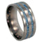 Turquoise Spectacular 10mm Comfort-Fit Brushed Titanium Wedding Ring