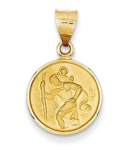 18k Yellow Gold Saint Christopher Medal Pendant (22X13MM)